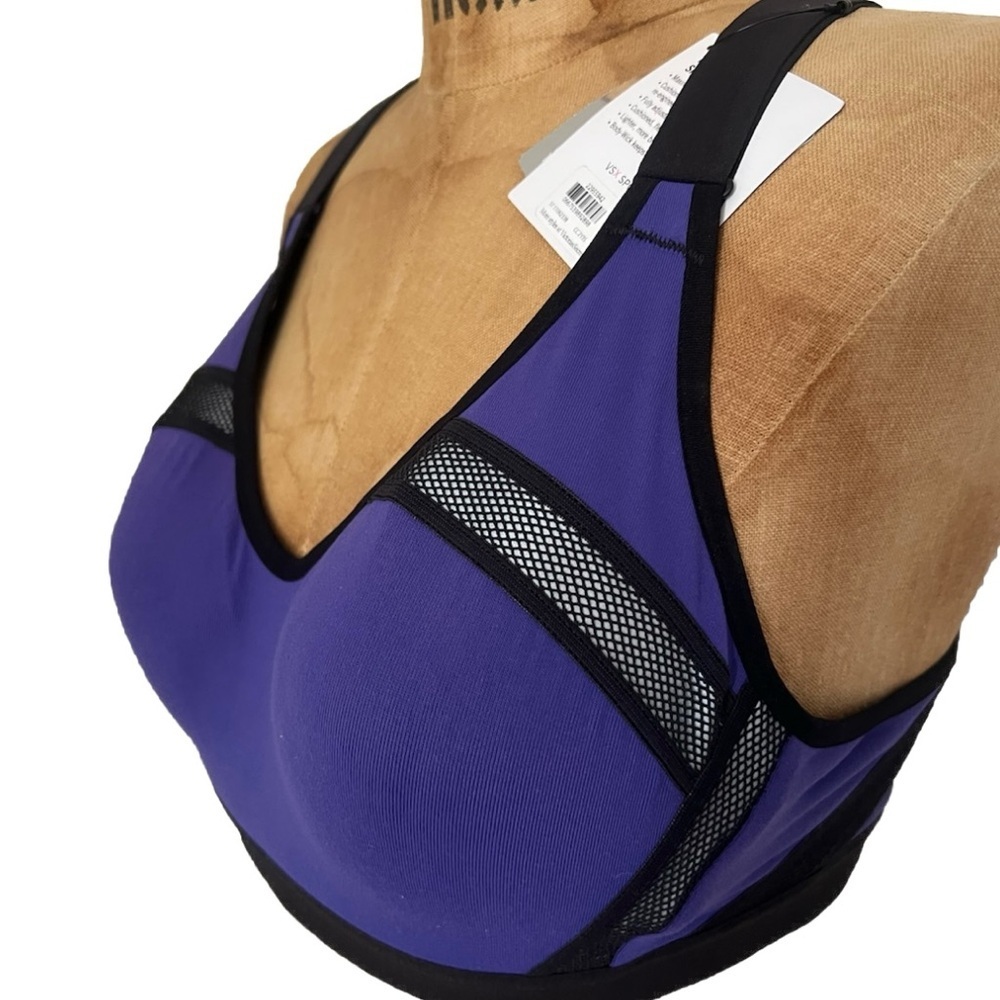 Victoria's Secret Black and Purple Sports Bra NWT 34B - Picture 2 of 9